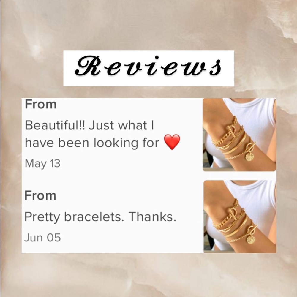 ✨ Layered Round Charm Gold Bracelets (Boutique) - Picture 4 of 6